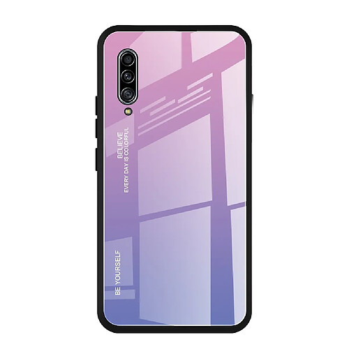 Wewoo Coque Pour Galaxy A90 5G étui en verre de couleur dégradée violet clair