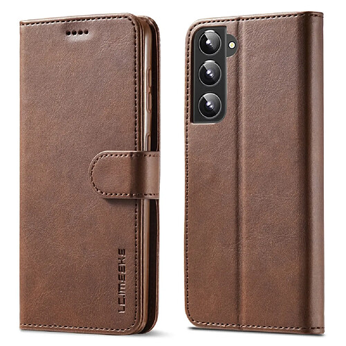 Etui en PU LC.IMEEKE avec support marron foncé pour votre Samsung Galaxy S21 5G