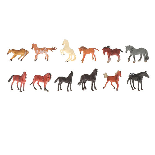 12 Pièces Réaliste Ferme Animaux Figure Miniature Cheval Figurines Enfants Jouets Éducatifs Début