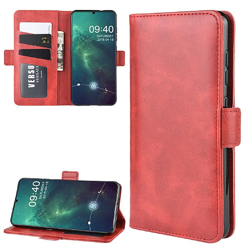 Wewoo Housse Coque Pour Nokia 6.2 Double boucle Crazy Horse Business Holster de téléphone portable avec fonction de support de portefeuille de carte Rouge