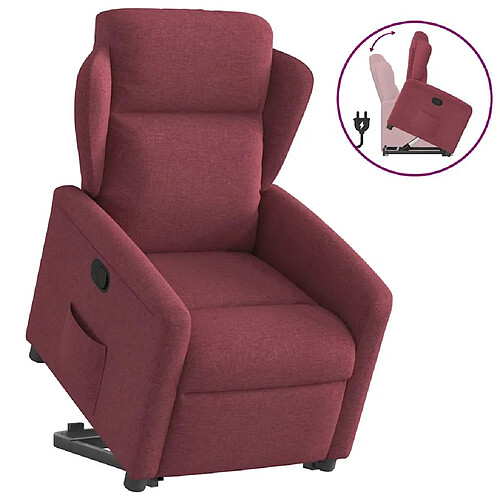 vidaXL Fauteuil inclinable rouge bordeaux tissu