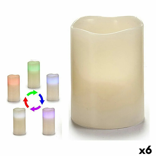 Gift Decor Bougie LED Blanc 7,5 x 10 x 7,5 cm (6 Unités)