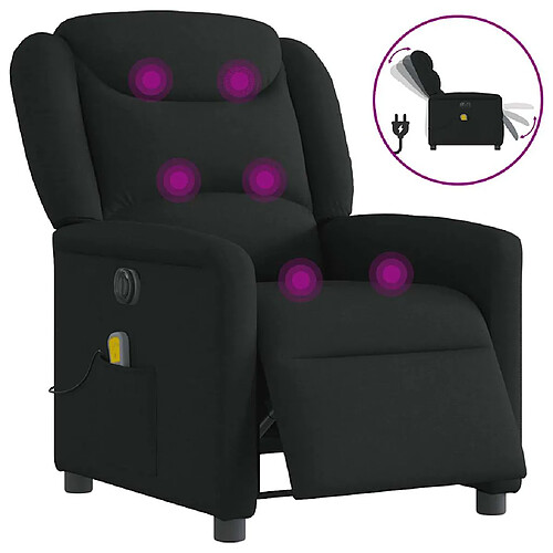 vidaXL Fauteuil de massage inclinable électrique Noir Tissu