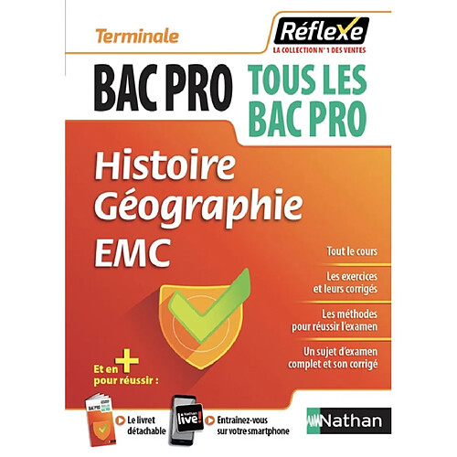 Histoire géographie, EMC, bac pro, tous les bac pro, terminale · Occasion