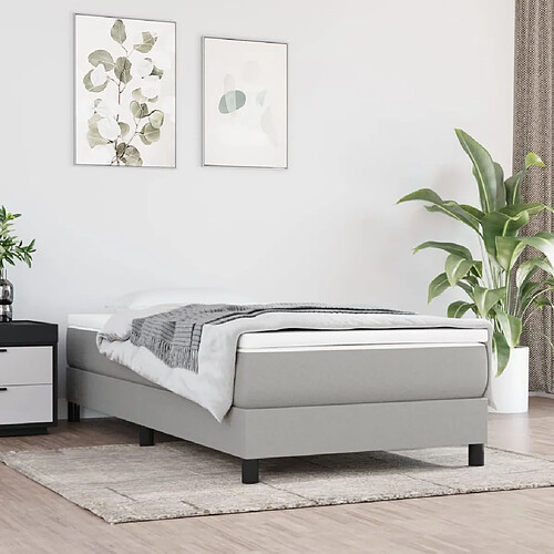 vidaXL Sommier à lattes de lit avec matelas Gris clair 80x200 cm Tissu