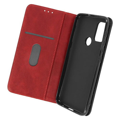 Avizar Étui Motorola Moto G30, G20 et G10 Portefeuille Support Vidéo Magnétique rouge