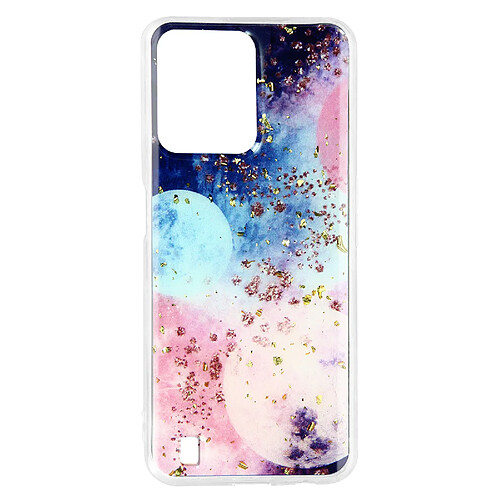 Avizar Coque Realme C31 Silicone Semi-rigide Design Galaxie avec Paillettes Multicolore