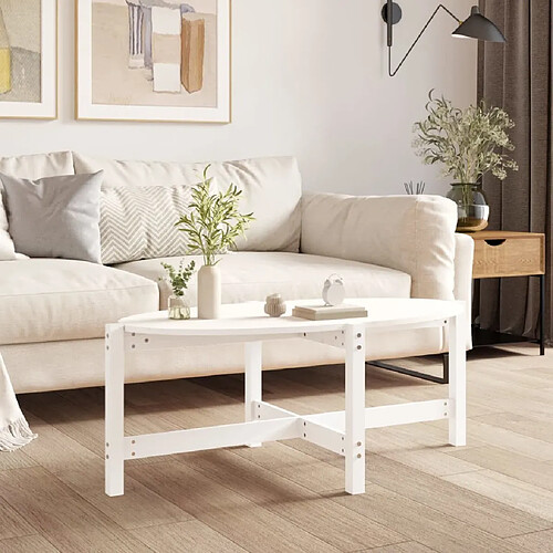 Maison Chic Table basse,Table Console Table d'appoint, Table pour salon Blanc 118x63x45 cm Bois massif de pin -MN67087