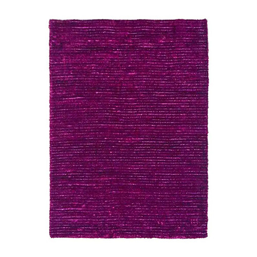 Thedecofactory VIKING - Tapis à poils longs effet soyeux prune 120x170