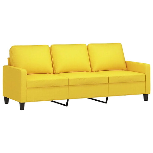 Maison Chic Canapé à 3 places,Canapé droit,Sofa de Salon,Banquette Jaune clair 180 cm Tissu -GKD333995