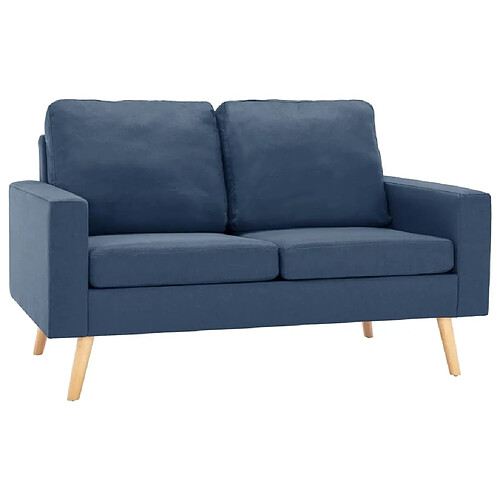 Maison Chic Canapé à 2 places,Sofa de Salon,Canapé droit Bleu Tissu -GKD774952