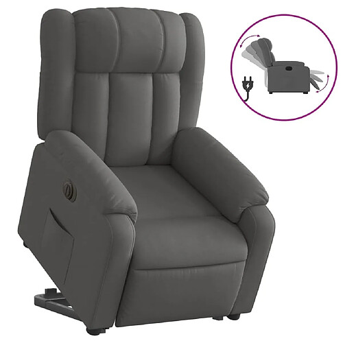 Maison Chic Fauteuil Relax pour salon, Fauteuil inclinable électrique gris foncé tissu -GKD81213