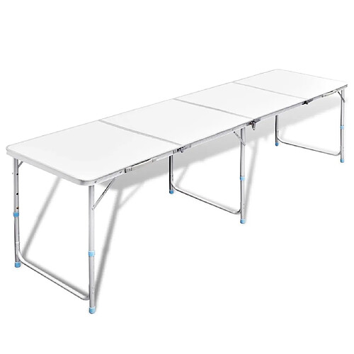 vidaXL Table pliante de camping en aluminium avec hauteur ajustable