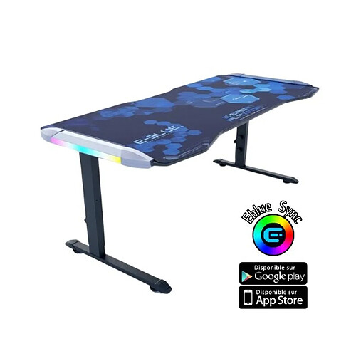 Bureau Gamer King Size Smart LED RGB – E-BLUE - EGT576-S - Hauteur ajustable - Largeur 1m75