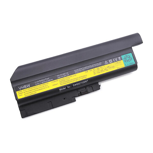 vhbw batterie compatible avec IBM ThinkPad T60 2007, T60 2008, T60 2009, T60 2613, T60 2623, T60 2637 laptop (8800mAh, 10,8V, Li-Ion, noir)