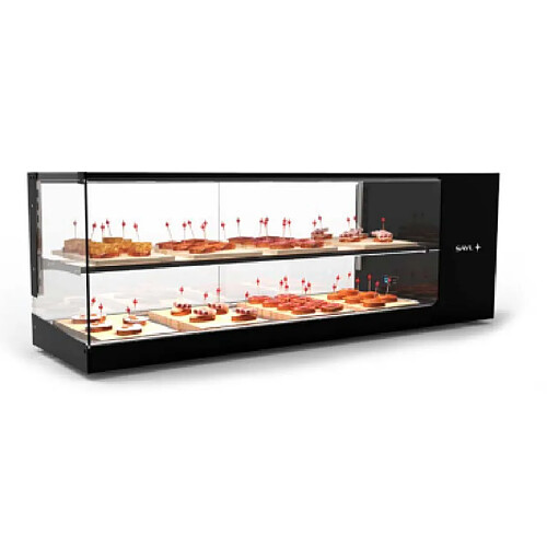 Vitrine Réfrigérée de Présentation avec Fond Plat - L1320 mm - 1 ou 2 Niveaux - Sayl