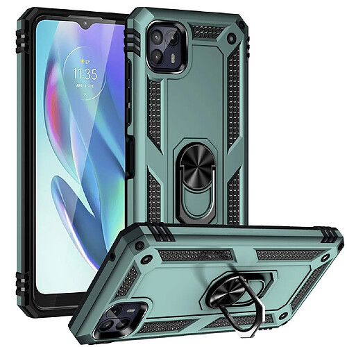 Coque en TPU antichoc avec béquille vert noirâtre pour votre Motorola Moto G50 5G