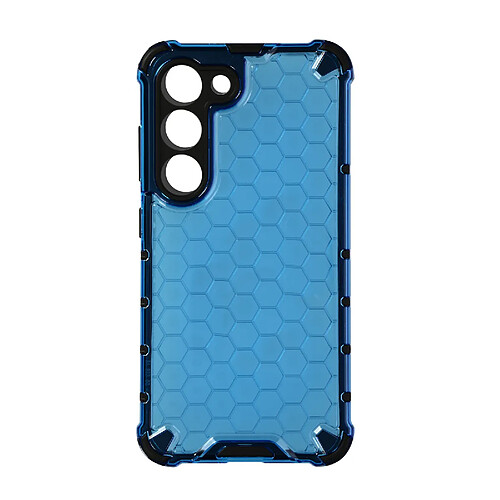 Avizar Coque pour Samsung Galaxy S23 Antichoc Coins Renforcés Design Nid d'Abeille Bleu