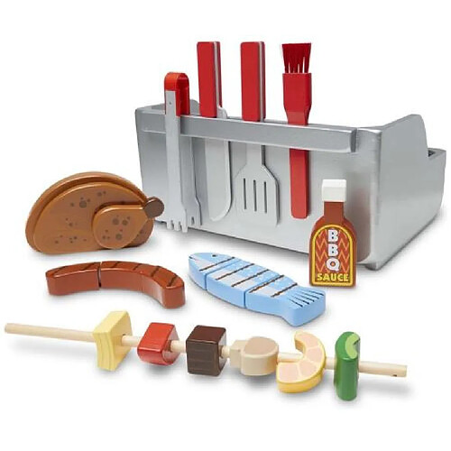 Melissa & Doug Kit de barbecue et Rôtisserie en bois Melissa et Doug