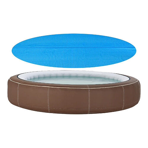 Bâche Solaire de Piscine Ronde Diamètre 305 cm Polyéthylène Bleu [en.casa]