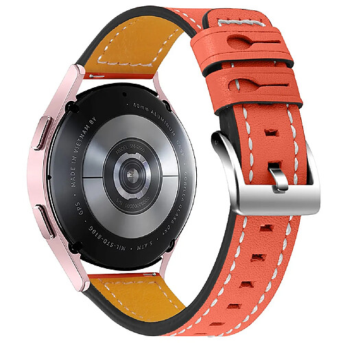 Bracelet en cuir véritable orange pour votre Huami Amazfit Bip 1S/Amazfit GTR 42mm/GTS/Bip Lite