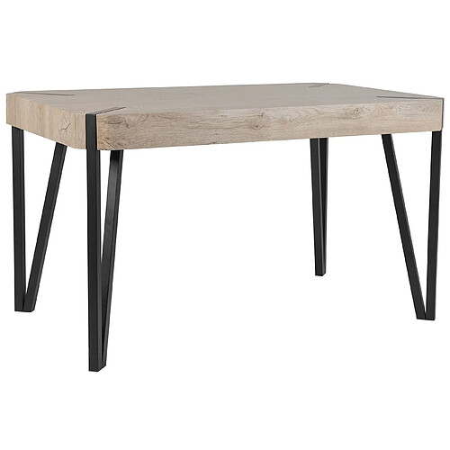 Beliani Table bois taupe/noir 130x80 cm CAMBELL