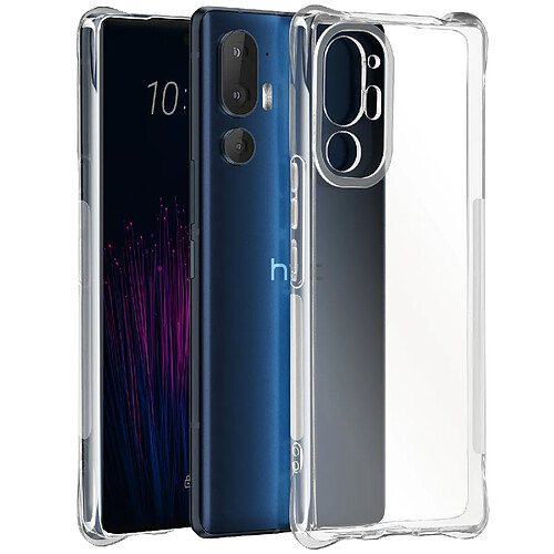 Avizar Coque pour HTC U24 Pro Antichoc Flexible Coins renforcés Transparent