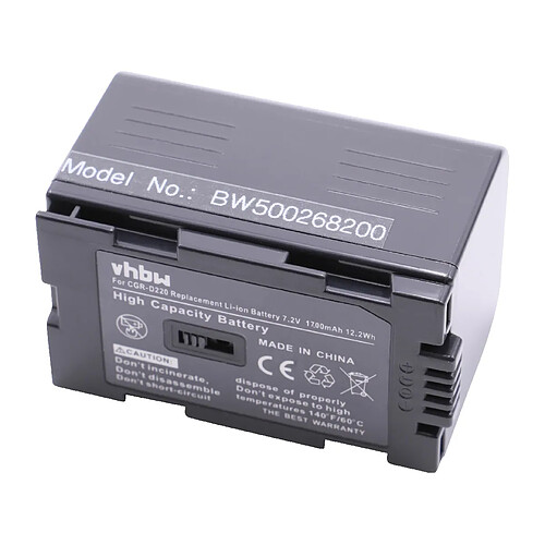 vhbw Batterie compatible avec Hitachi DZ-MV230E, DZ-MV250, DZ-MV270A, DZ-MV270E, PV-BP8 caméra vidéo caméscope (1700mAh, 7,2V, Li-Ion)