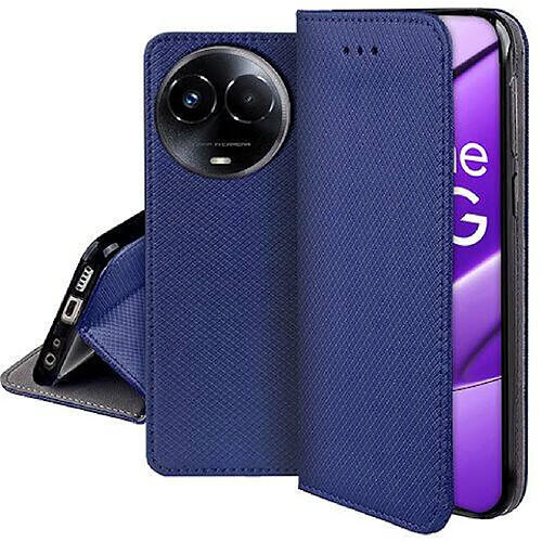 Htdmobiles Housse etui portefeuille avec coque interieure en silicone pour Realme 11 5G et Realme C67 5G + film ecran - BLEU MAGNET