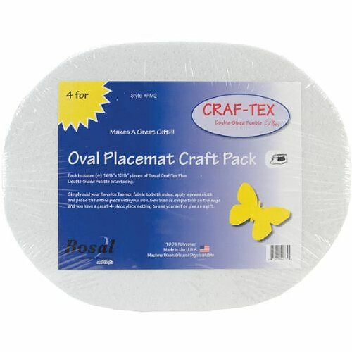 Bosal CRAF-Tex Craft de set de table ovale Pack-16-1/2 "X 13-1/4" ovale blanc 4/Pqt