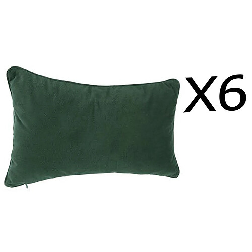 Lot de 6 coussins rectangulaires 100% polyester coloris vert - Dim : L.50 x l.30 cm -PEGANE