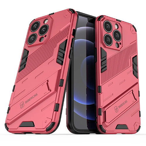 Coque en TPU antichoc avec béquille rose pour votre Apple iPhone 13 Pro Max 6.7 pouces