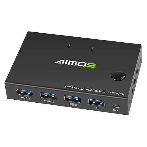 Universal AM-KVM201CC Commutateur KVM à 2 ports 4K * 2K @ 30HZ Commutateur USB séparateur 2 PC Clavier partagé Souris Imprimante Clé USB