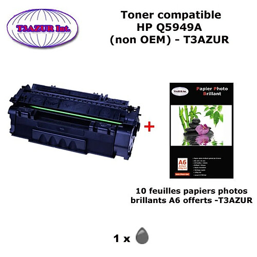 Toner générique HP 49A, Q5949A pour imprimante HP LaserJet 1160 1320 1320N 3390 3392+ 10f papiers photos A6 -T3AZUR