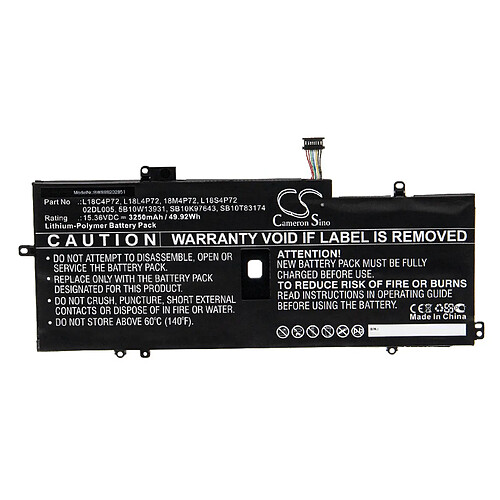 vhbw Batterie compatible avec Lenovo Thinkpad X1 Carbon 2019, 2019-20QE000VGE, 2020 ordinateur portable Notebook (3250mAh, 15.36V, Li-polymère)