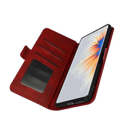 Avizar Housse Xiaomi Mix 4 Support Double Languette Magnétique Rouge