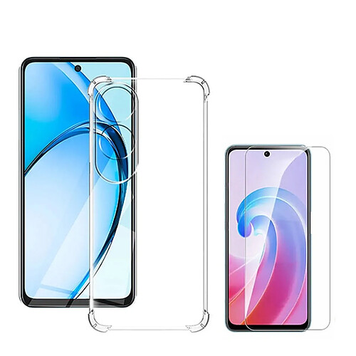 NIS Kit de Protection Supérieure + Film en Verre Trempé Transparent Compatible avec Oppo A60 - Transparent