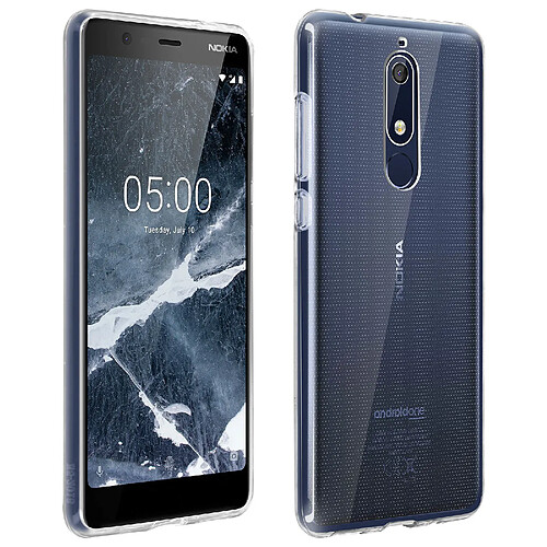 Avizar Coque Nokia 5.1 Coque Protection Silicone Souple Ultra-fine - Transparent