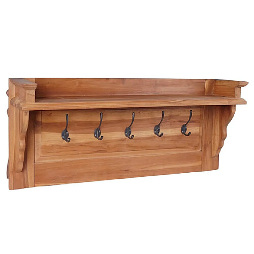 vidaXL Porte-manteau mural 80x16,5x35 cm Bois de teck solide