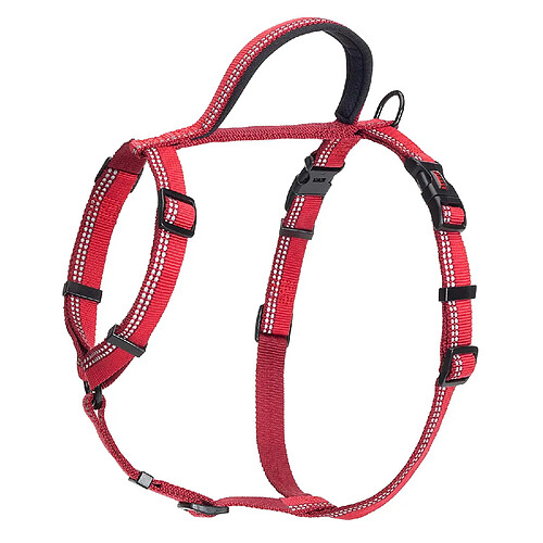 Halti Premium Walking Harnais avec Bande Réfléchissante/Poignée Souple Doublée de Néoprène pour Chien Rouge Taille M