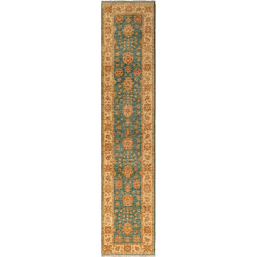 Vidal Tapis de couloir en laine 303x61 bleu Ziegler