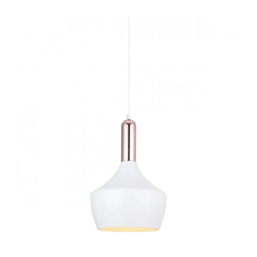 Luminaire Center Suspension moderne Ophelia Blanc, cuivre