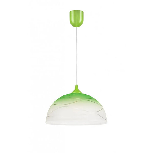 Lumière Suspension Dome Verre Vert 1 ampoule 60cm