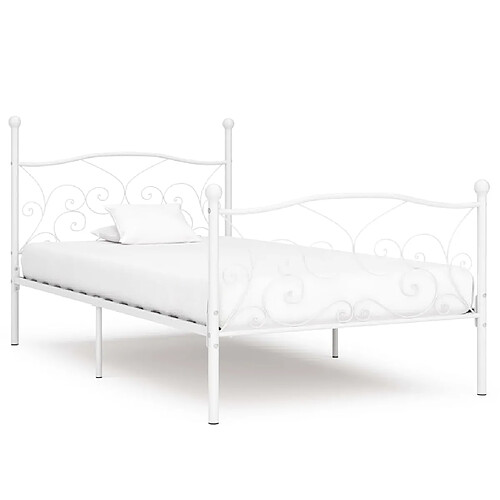 vidaXL Cadre de lit sans matelas avec sommier à lattes métal 90x200 cm