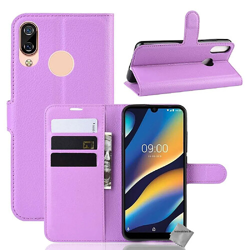 Htdmobiles Housse etui portefeuille pour Wiko View 3 Lite + film ecran - MAUVE