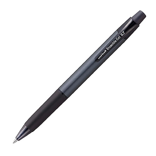 Uniball Stylo roller Uni ball effaçable rétractable pointe 0,7 mm - écriture moyenne - noir