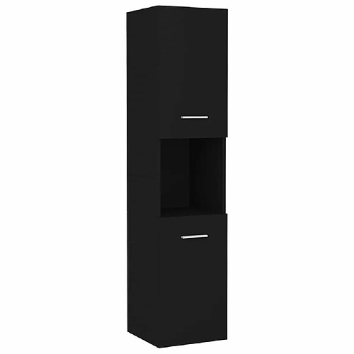 Maison Chic Armoire de salle de bain,Meuble de rangement,Meuble haut Noir 30x30x130 cm Aggloméré -GKD616029