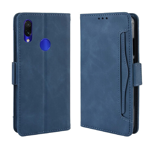 Wewoo Housse Coque Étui en cuir de style portefeuille skin veau pour Xiaomi Redmi Note 7 / Note 7 Pro / Note 7Savec fente carte séparée bleu