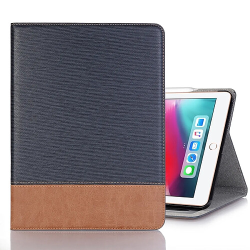 Wewoo Housse Étui Coque en cuir PU à texture horizontale pour iPad Pro12,9 pouces 2018avec support et emplacements cartes et porte-monnaie bleu foncé