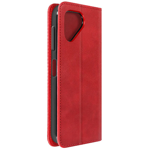 Avizar Étui pour Fairphone 5 Clapet Portefeuille Motif Damier Collection Geo Rouge